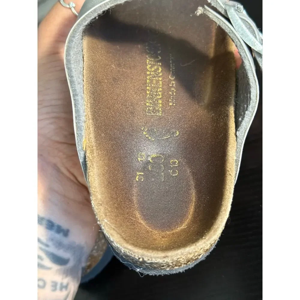 Birkenstock Gizeh Kids Stone Gray Birko-Flor Sandals EU 31 US C13 Thong